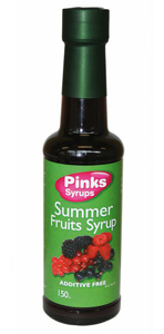 Pinks Syrups, natural fruit syrups made in Milton Keynes, England